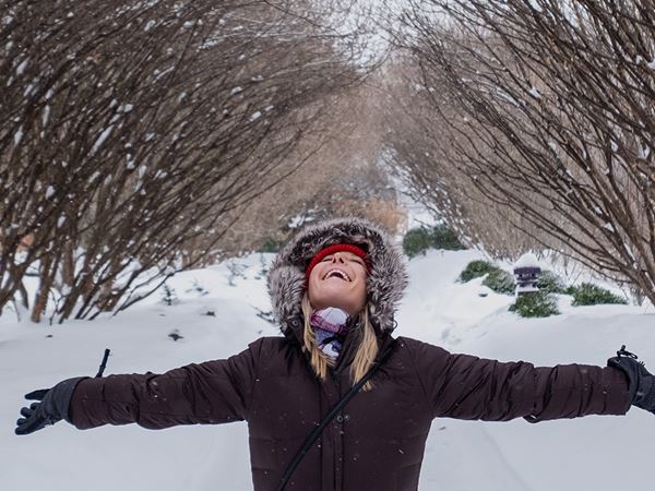 Women enjoying the snow