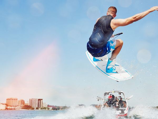 Water Skiing-195 Man Does A Wakeboard Trick