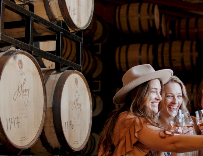 three women at famers market in madison
